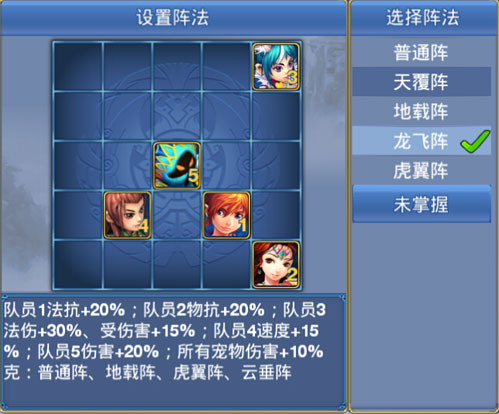 神武手游天宫伙伴搭配图