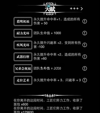地下城堡天赋有哪些 各等级天赋一览